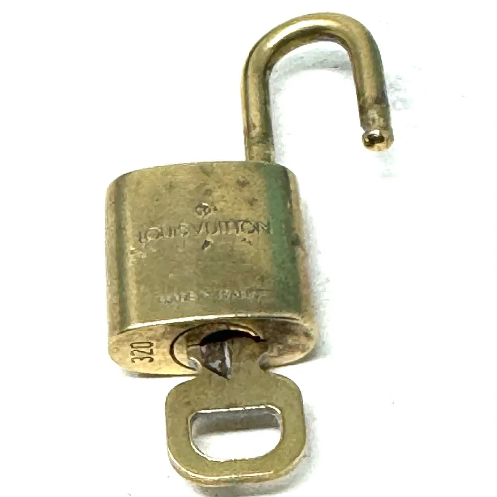 Authentic Louis Vuitton Gold Lock & Key Brass Number 320